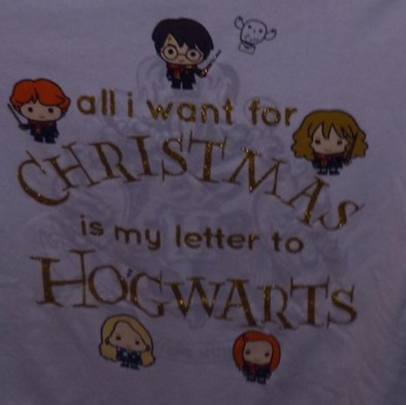 Harry Potter "all I want for Christmas is my letter to Hogwarts" Long sleeve T - Picture 5 of 5
